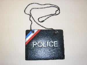 Porte Carte Cuir Police Nationale France Noir